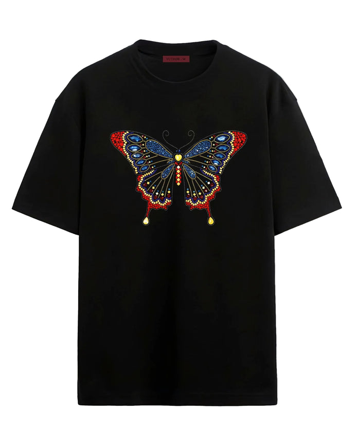 Embellished Butterfly  - Oversized T-shirt