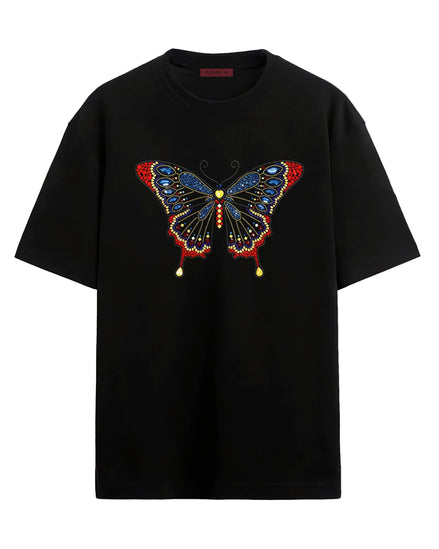 Embellished Butterfly  - Oversized T-shirt